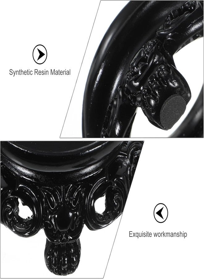 aoukoslt Black Wooden Display Stand for Crystal Sphere Quartz Ball Holder, Hollow Wood Stand Base for Crystal Ball Sphere Globe Stone Decoration Display Pedestals, Display Pedestals, Home Décor Accents - Image 3